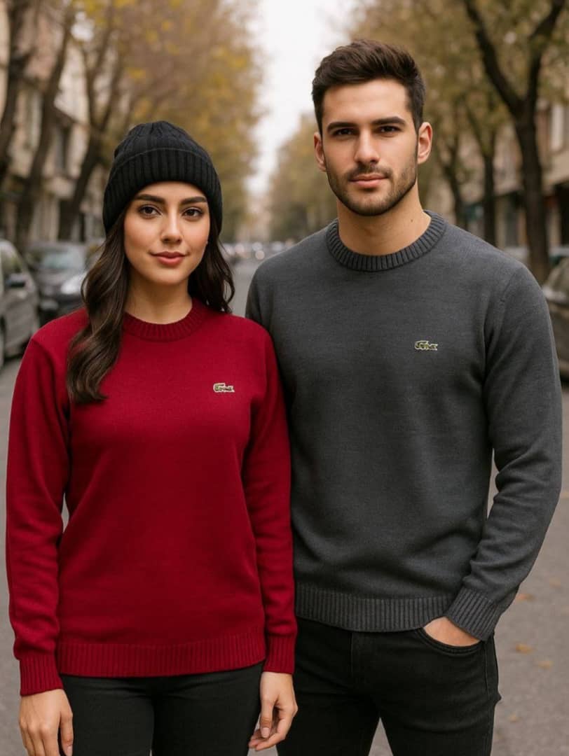فروش ویژه بلوز بافت اسپرت Lacoste یقه گرد